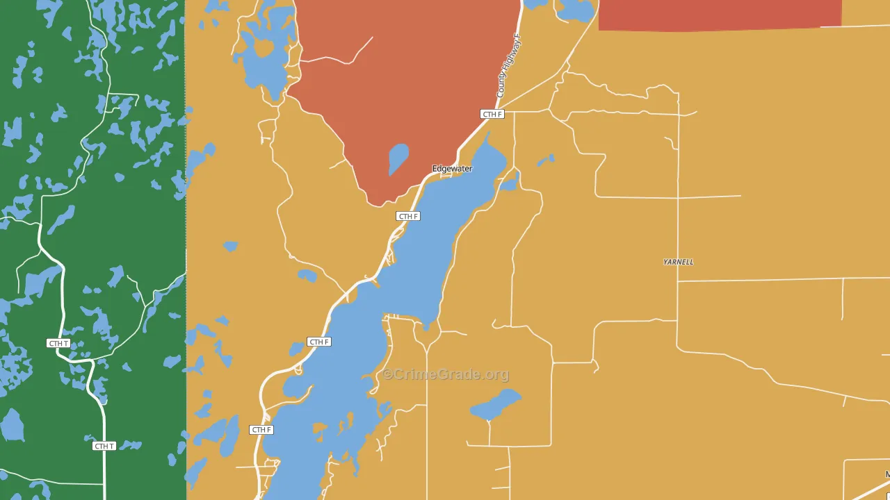 Edgewater, WI Map of Assault Rates