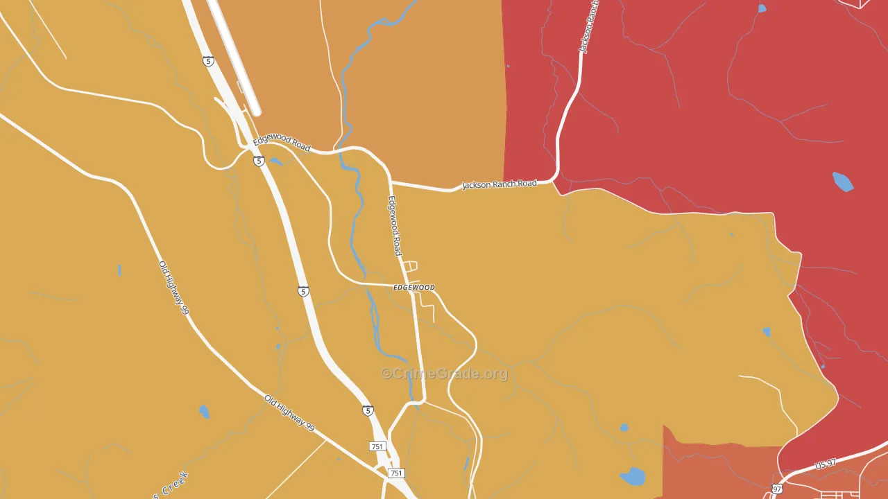 Edgewood, CA Map of Assault Rates