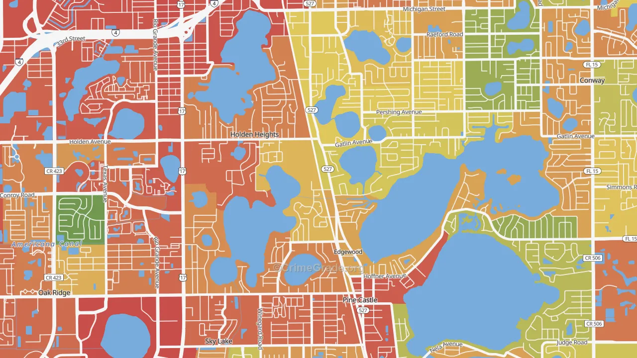 Edgewood, FL Map of Assault Rates