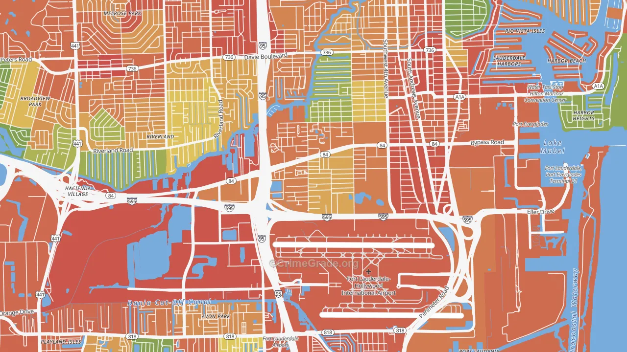 Edgewood, Fort Lauderdale, FL Map of Assault Rates
