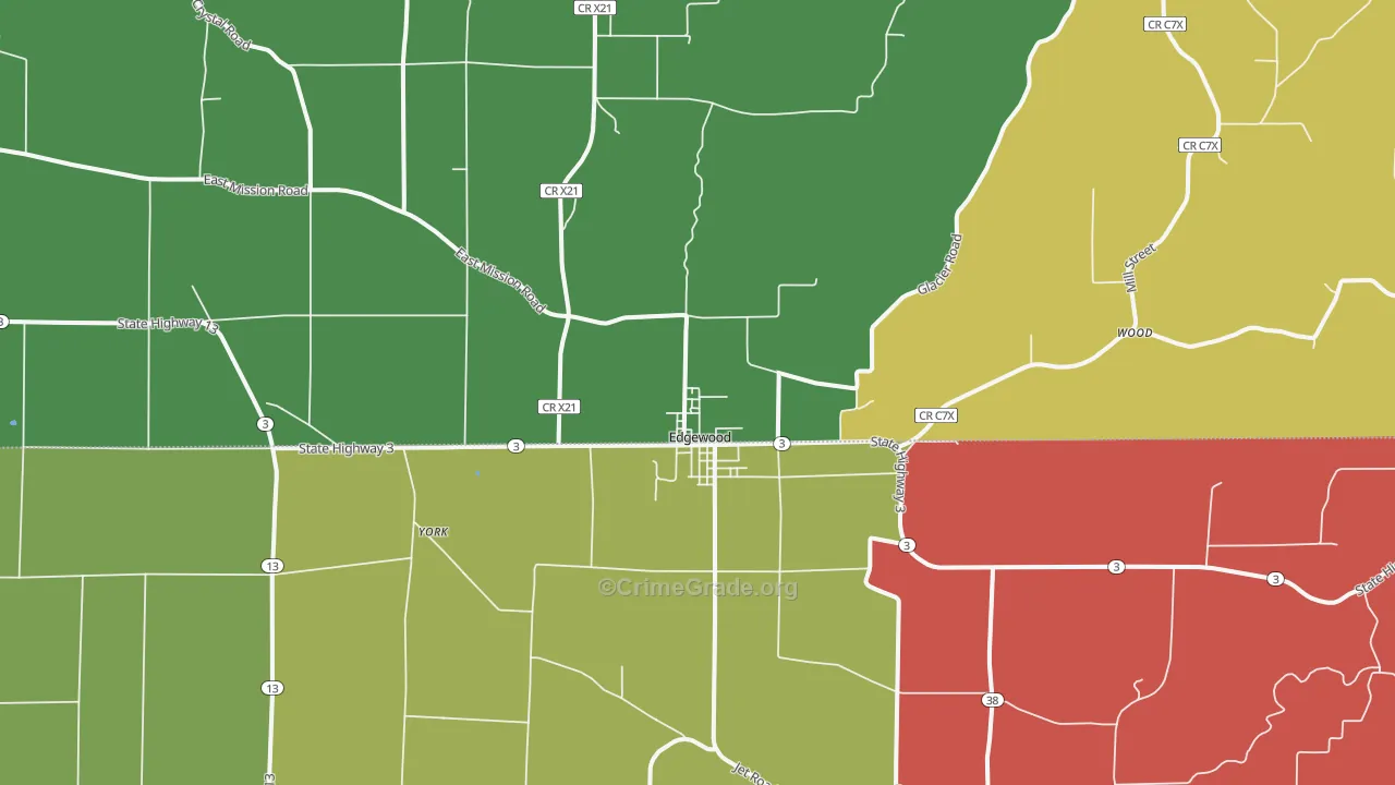 Edgewood, IA Map of Assault Rates