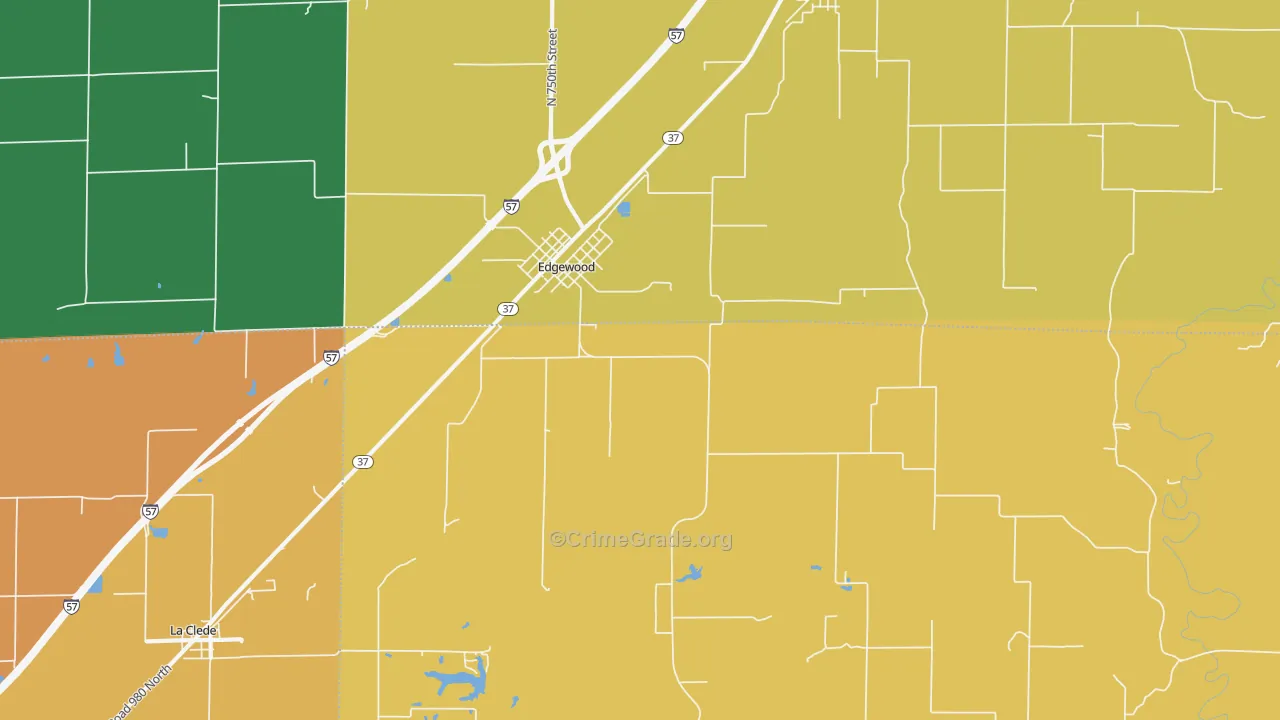Edgewood, IL Map of Assault Rates