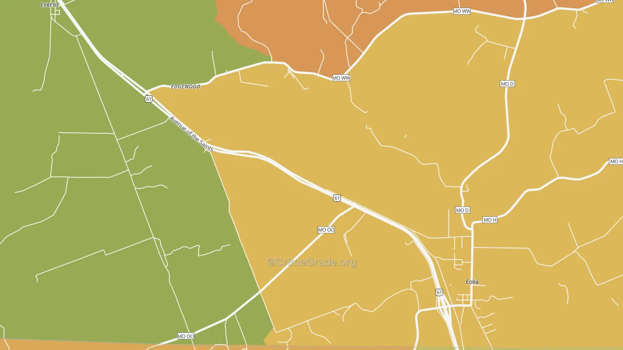 Edgewood, MO Map of Assault Rates