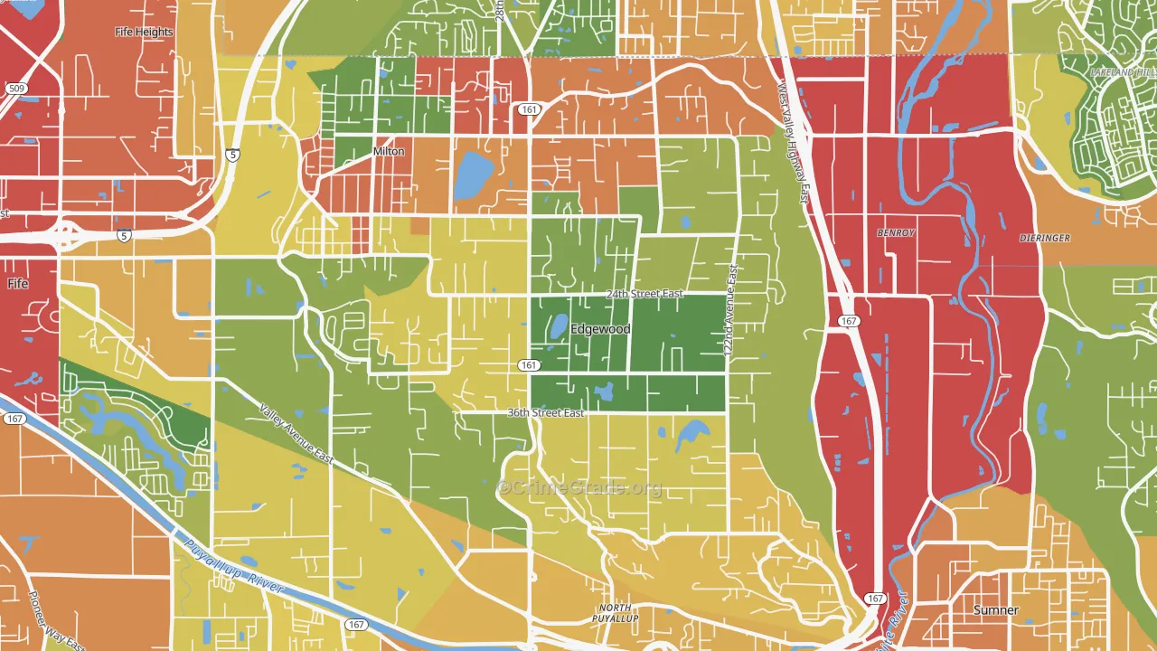 Edgewood, WA Map of Assault Rates