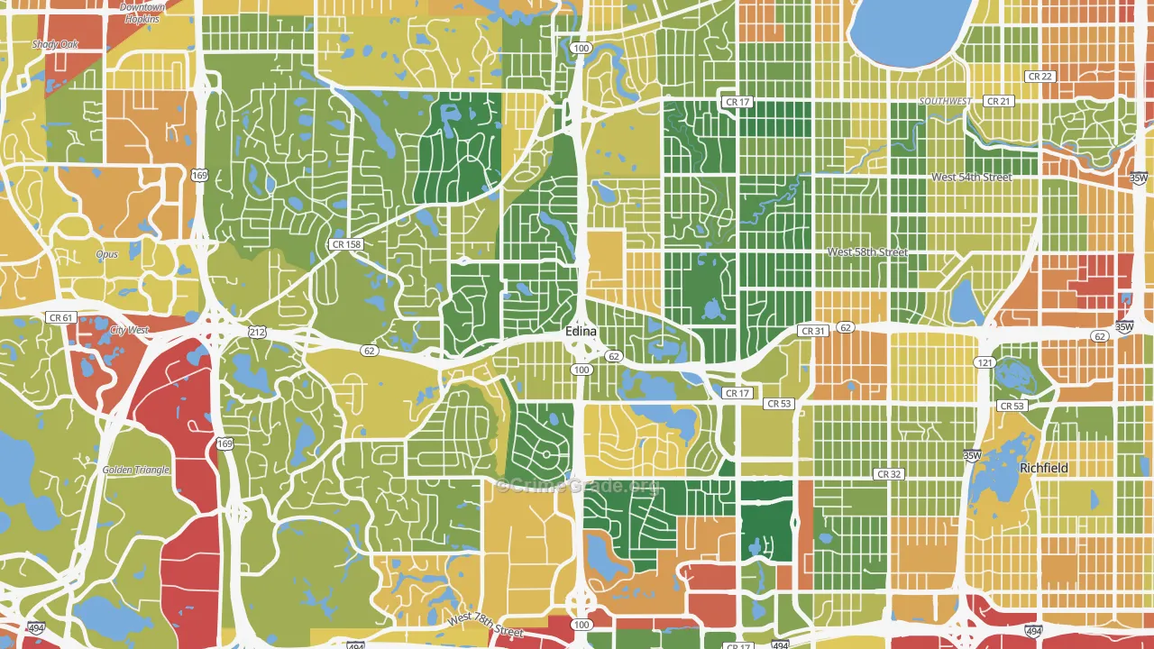 Edina, MN Map of Assault Rates