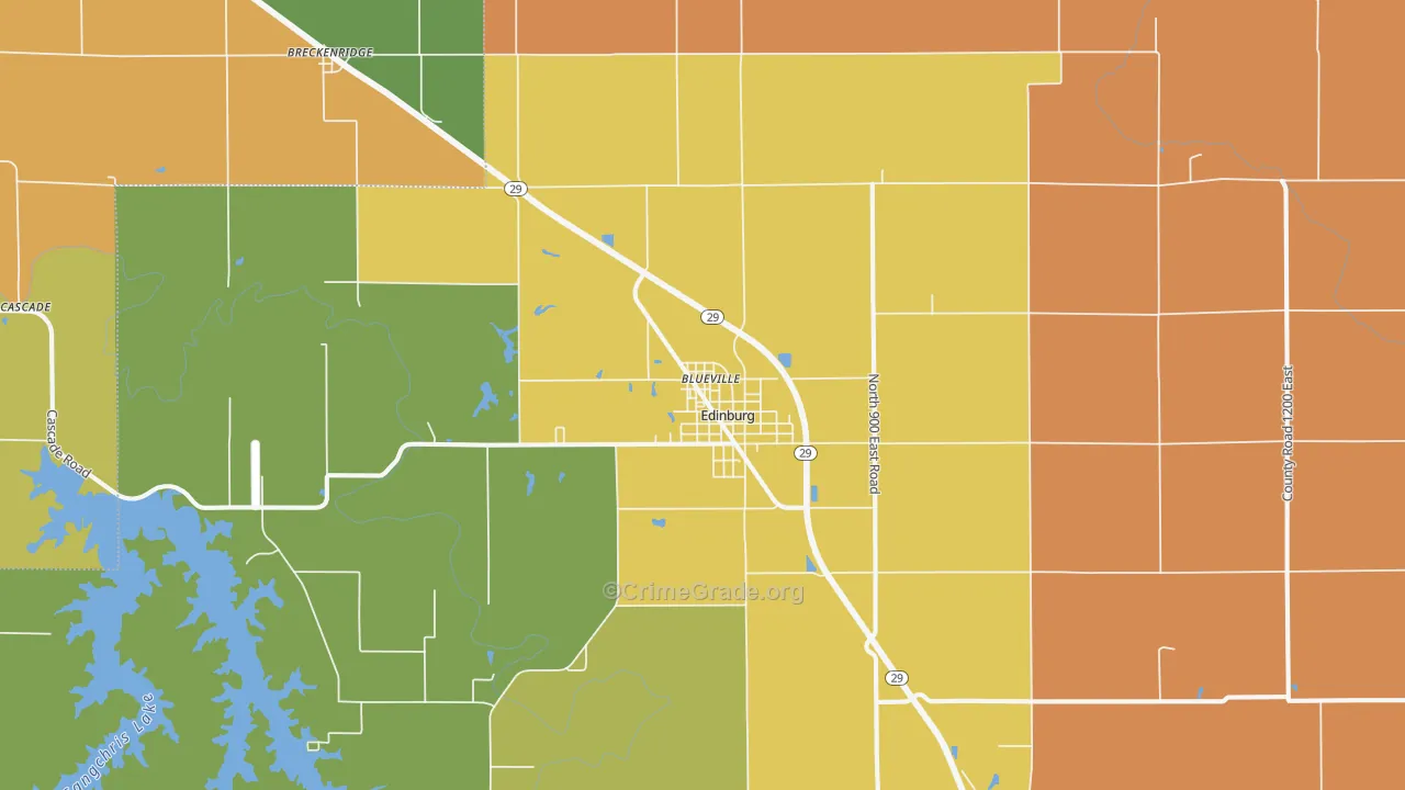Edinburg, IL Map of Assault Rates