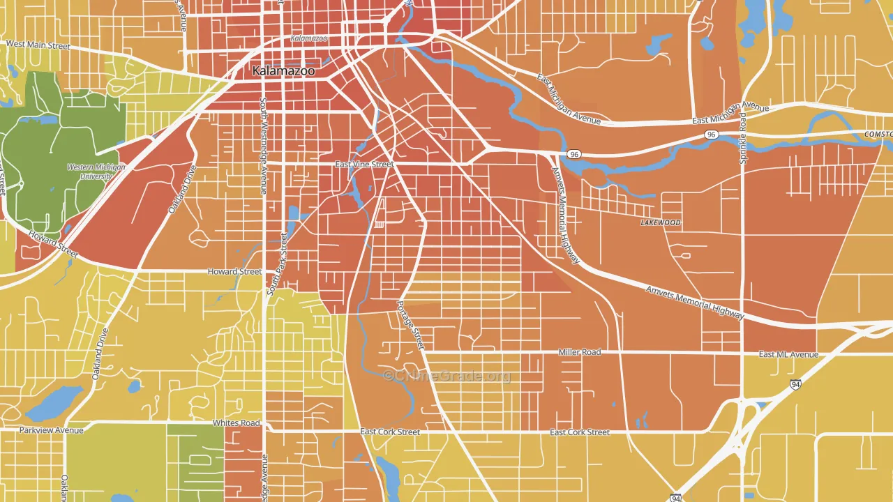 Edison, Kalamazoo, MI Map of Assault Rates