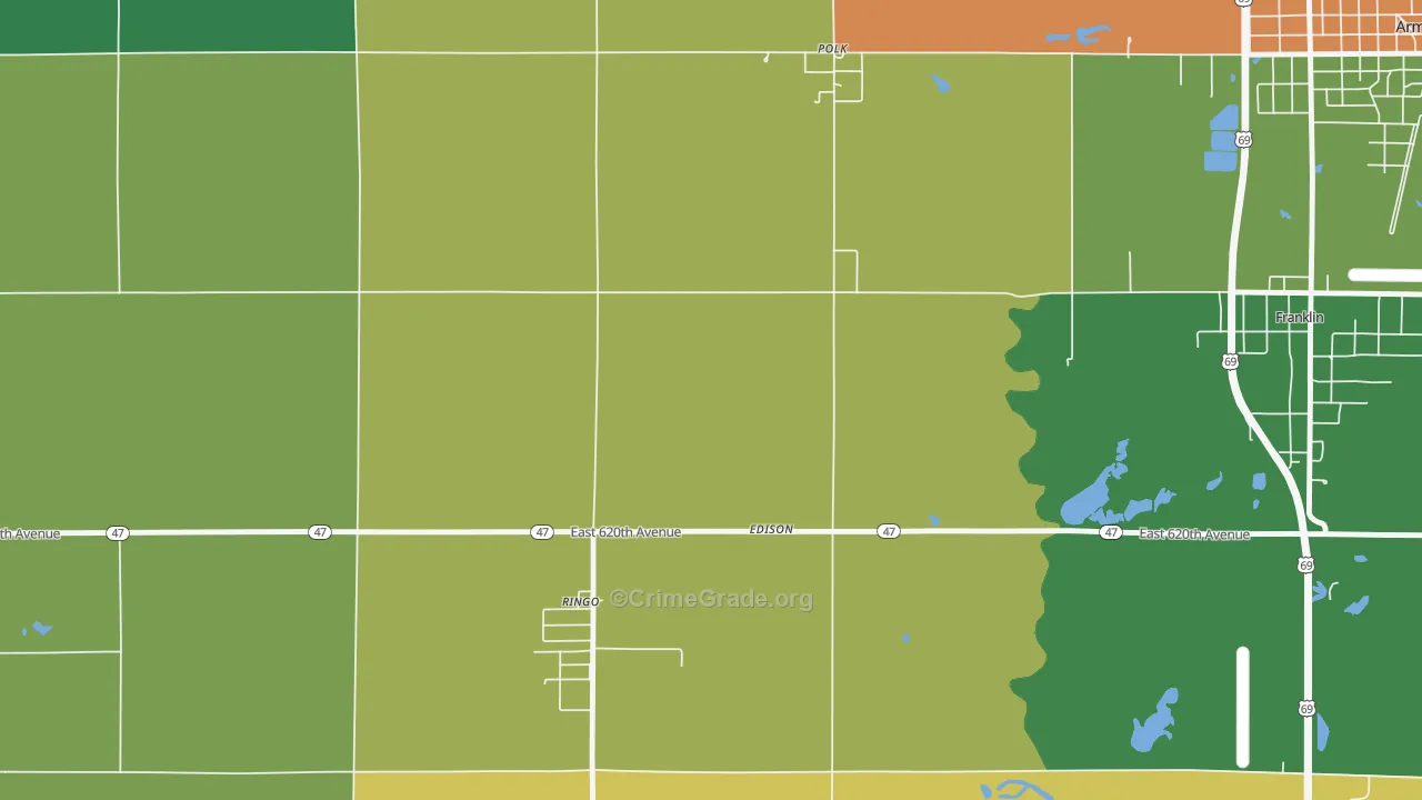 Edison, KS Map of Assault Rates