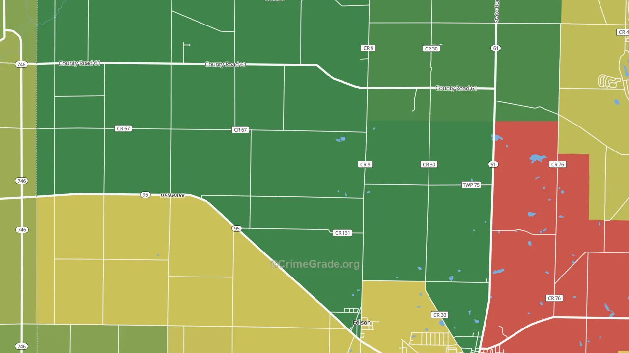 Edison, OH Map of Assault Rates