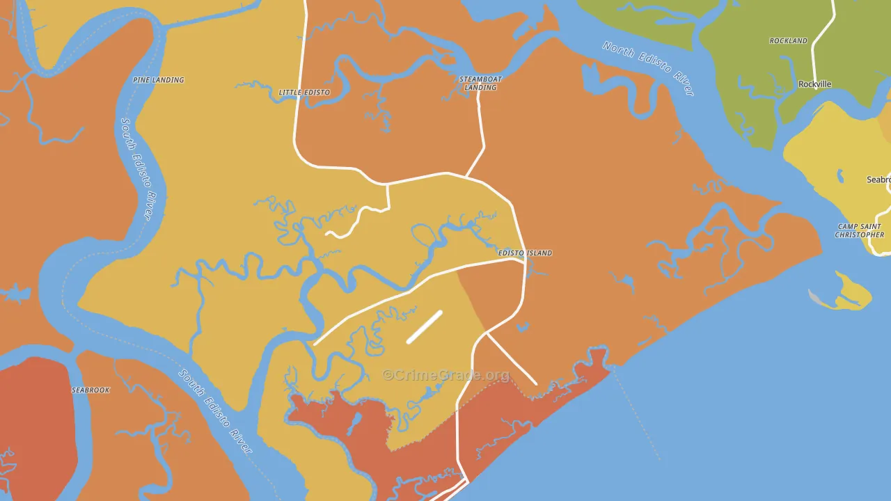 Edisto Island, SC Map of Assault Rates