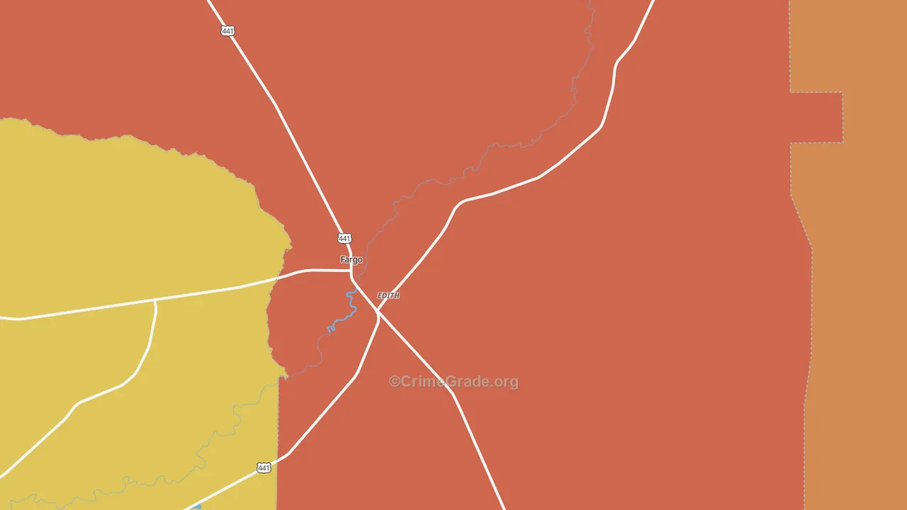 Edith, GA Map of Assault Rates