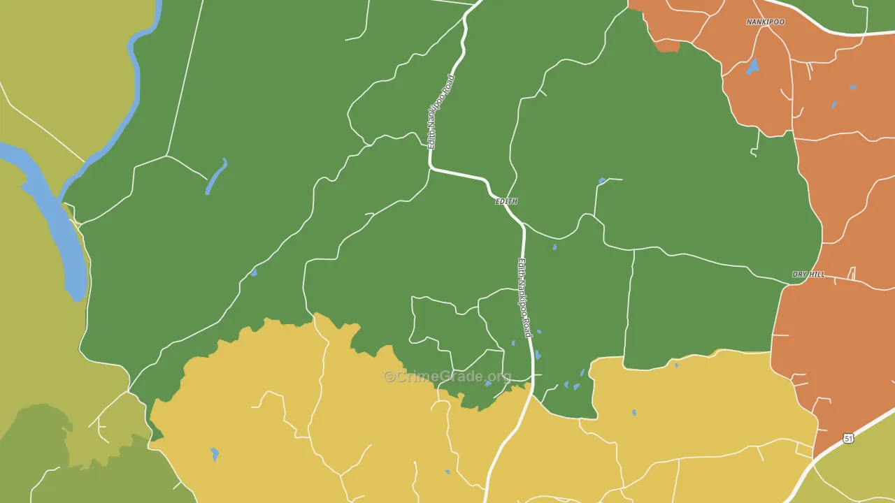 Edith, TN Map of Assault Rates