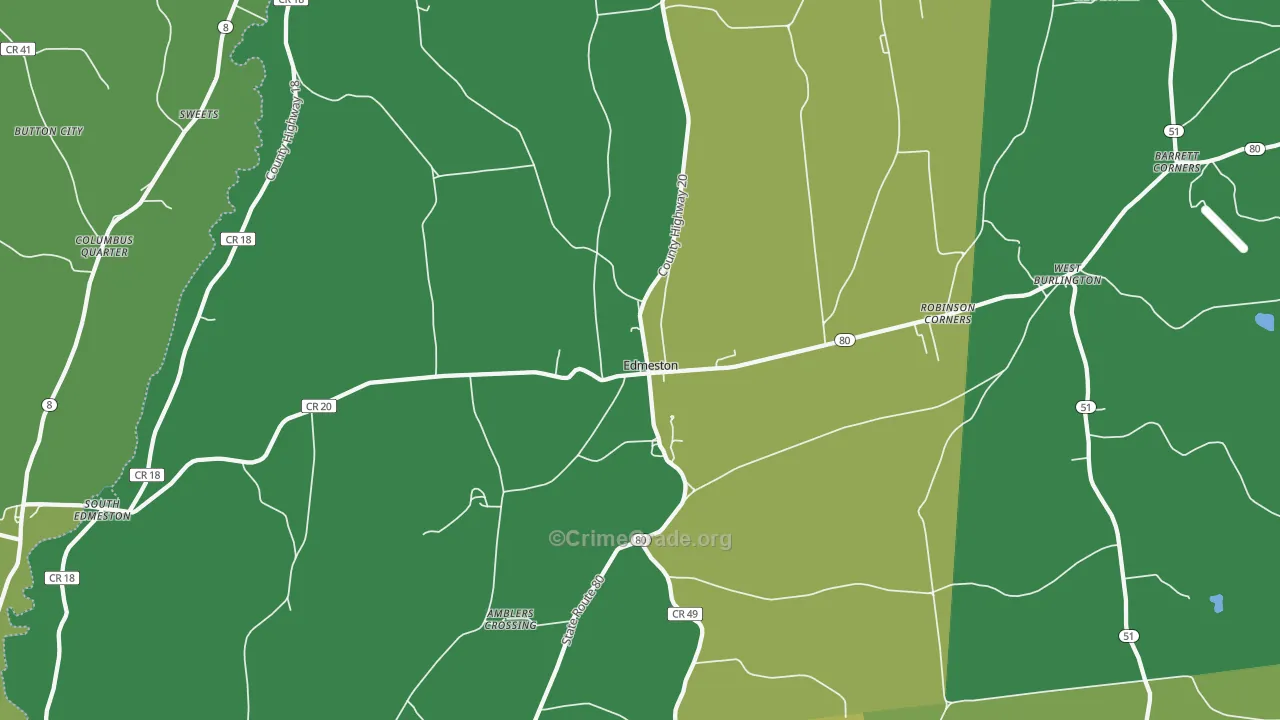 Edmeston, NY Map of Assault Rates