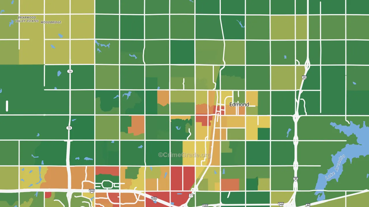 Edmond, OK Map of Assault Rates