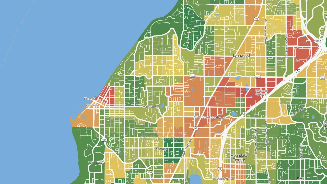 Edmonds, WA Map of Assault Rates