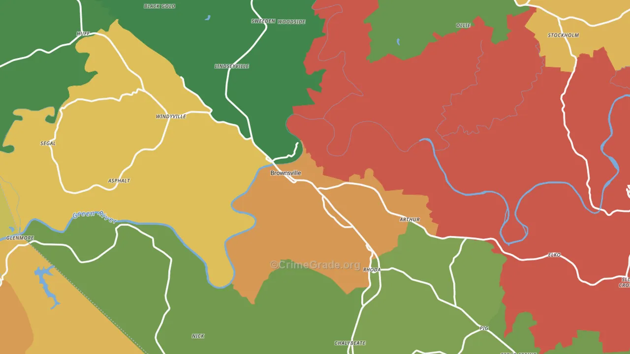 Edmonson County, KY Map of Assault Rates