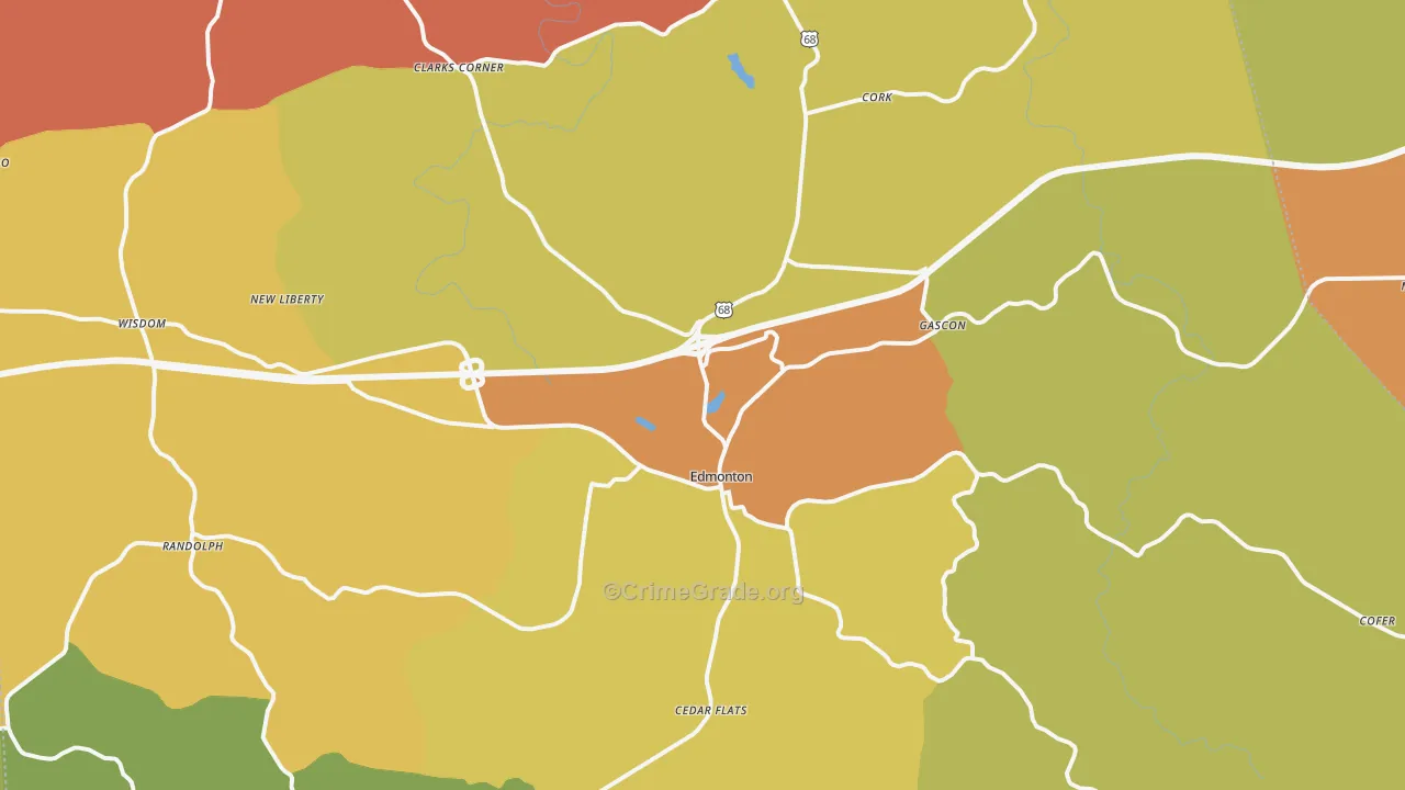 Edmonton, KY Map of Assault Rates