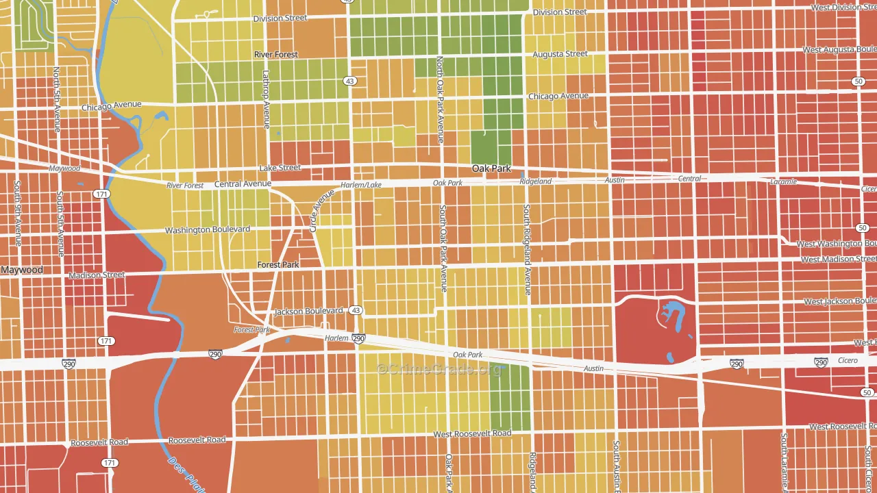Edmund F Burton, Oak Park, IL Map of Assault Rates