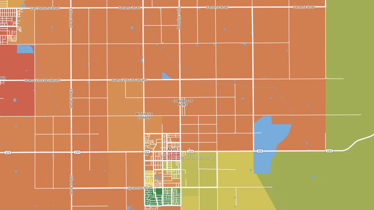 Edmundson Acres, CA Map of Assault Rates