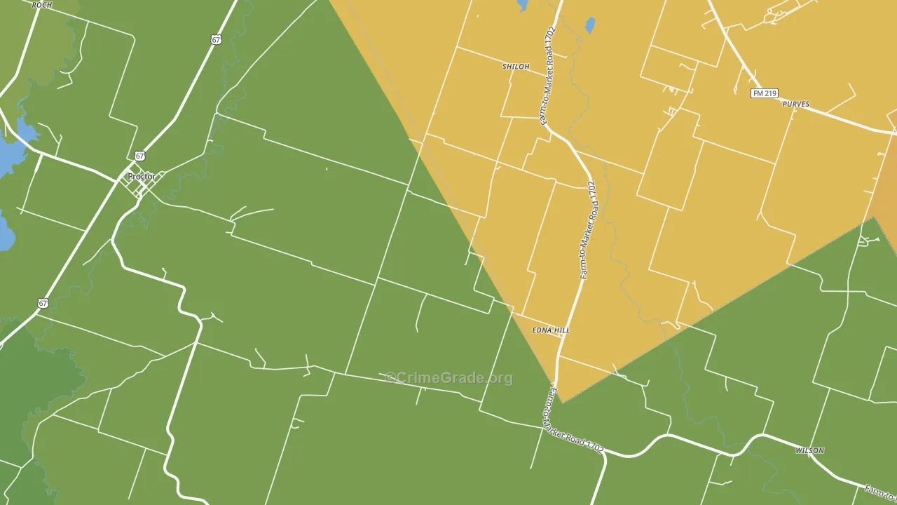 Edna Hill, TX Map of Assault Rates
