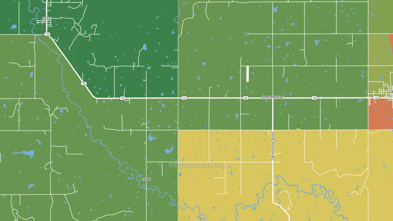 Edna, OK Map of Assault Rates