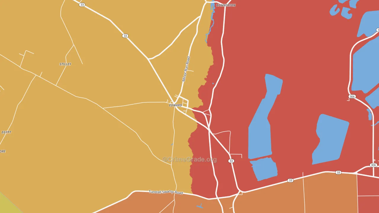 Edward, NC Map of Assault Rates