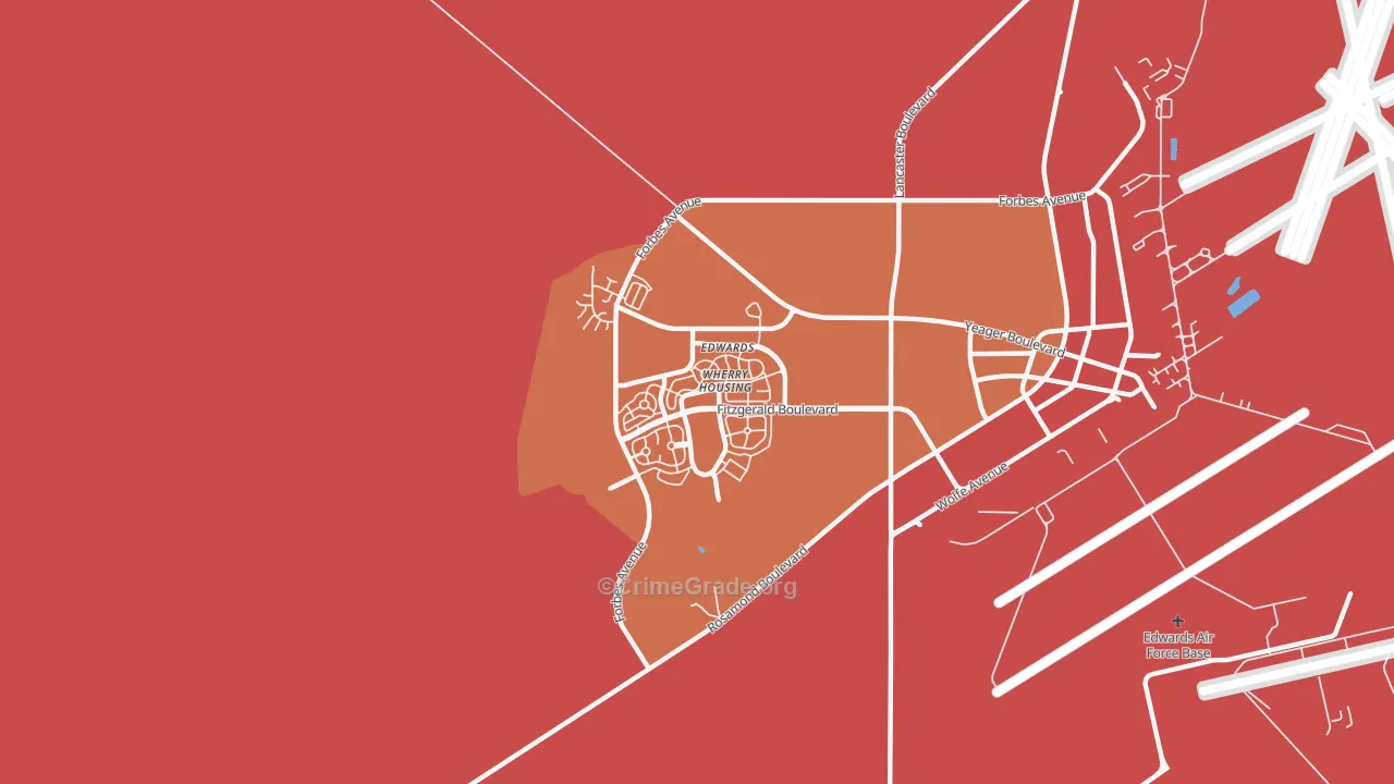 Edwards AFB, CA Map of Assault Rates