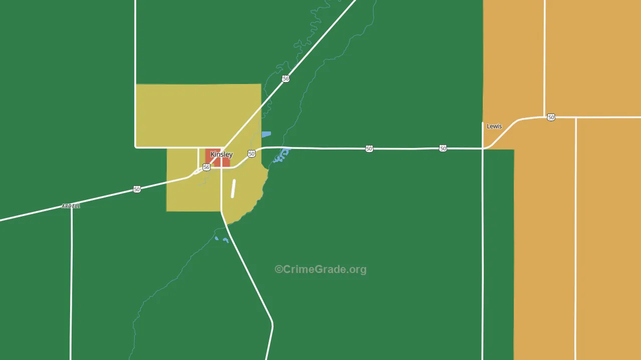 Edwards County, KS Map of Assault Rates