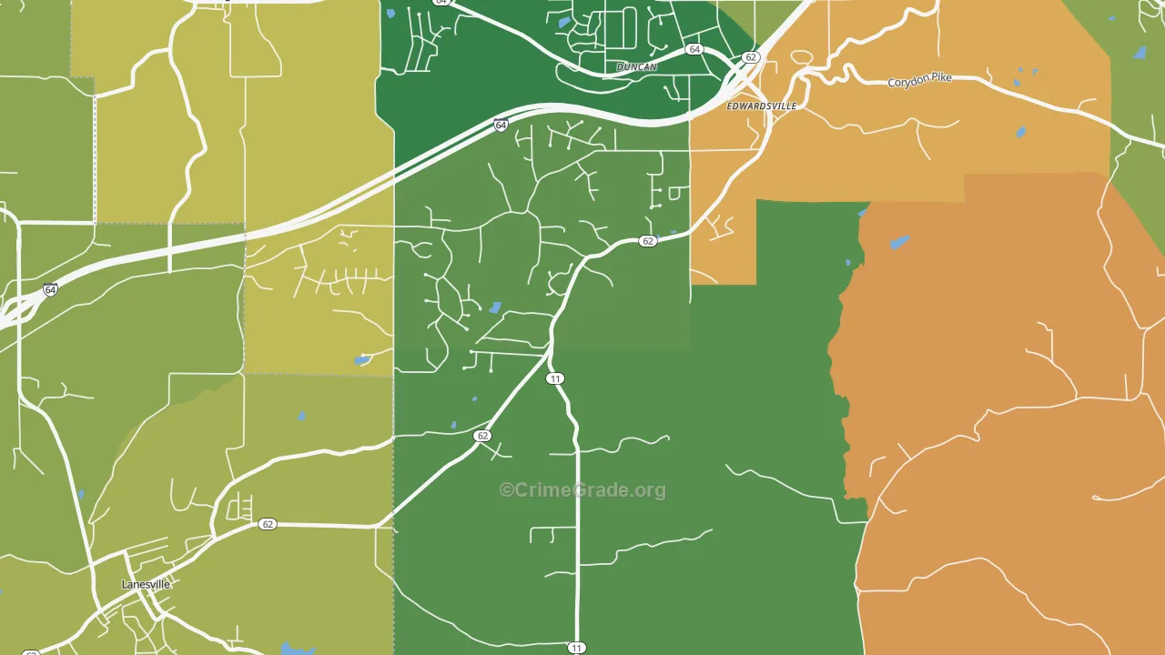 Edwardsville, IN Map of Assault Rates