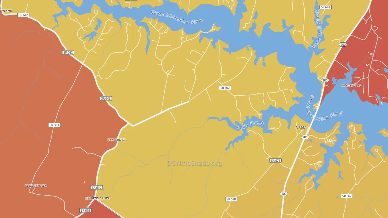 Edwardsville, VA Map of Assault Rates