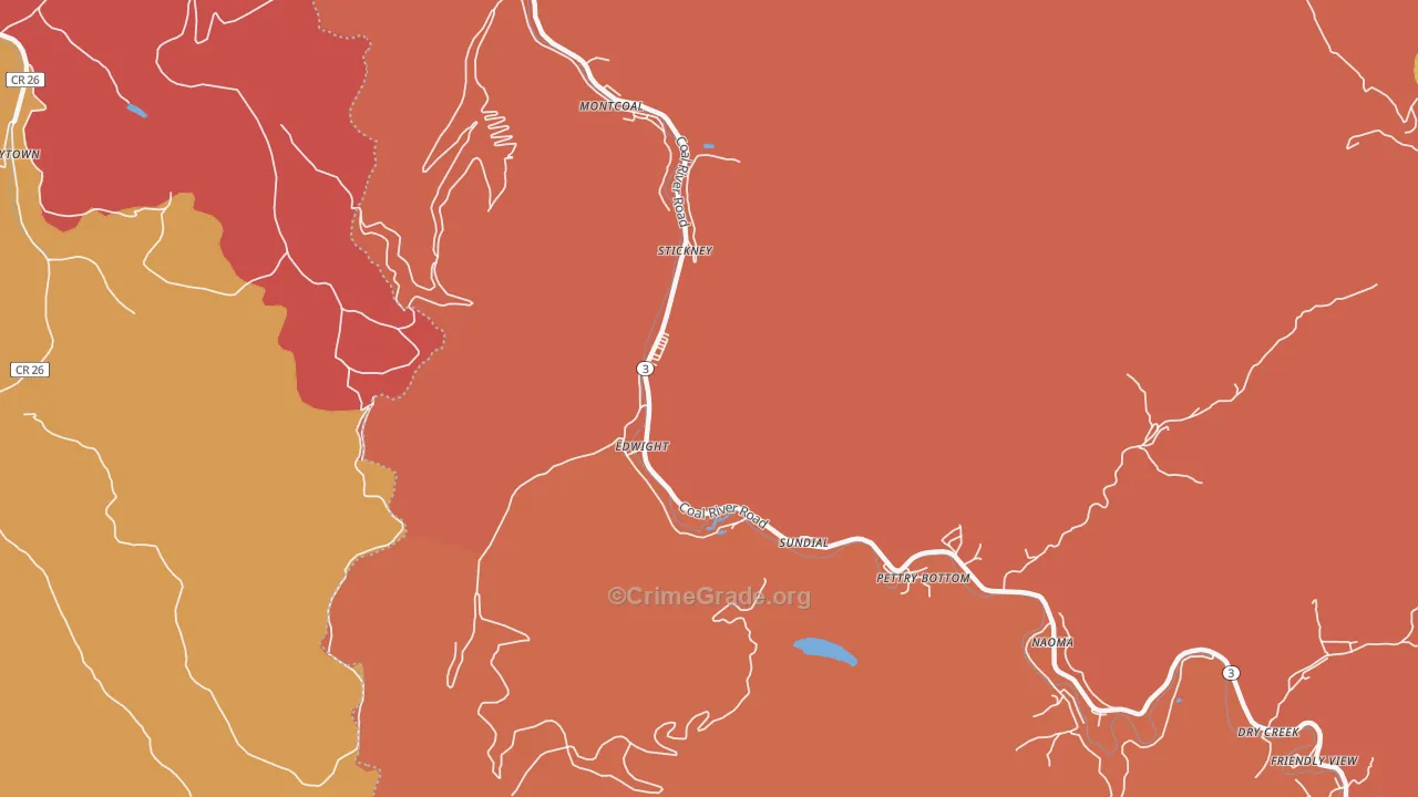 Edwight, WV Map of Assault Rates