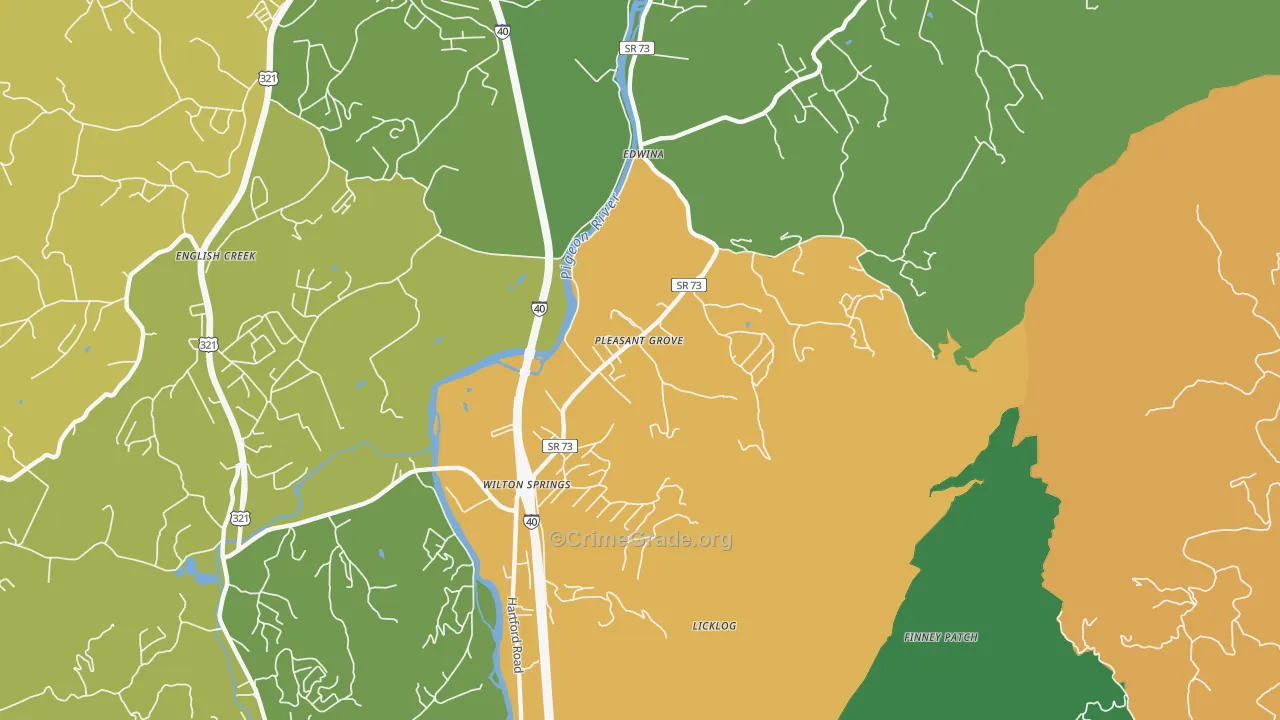 Edwina, TN Map of Assault Rates