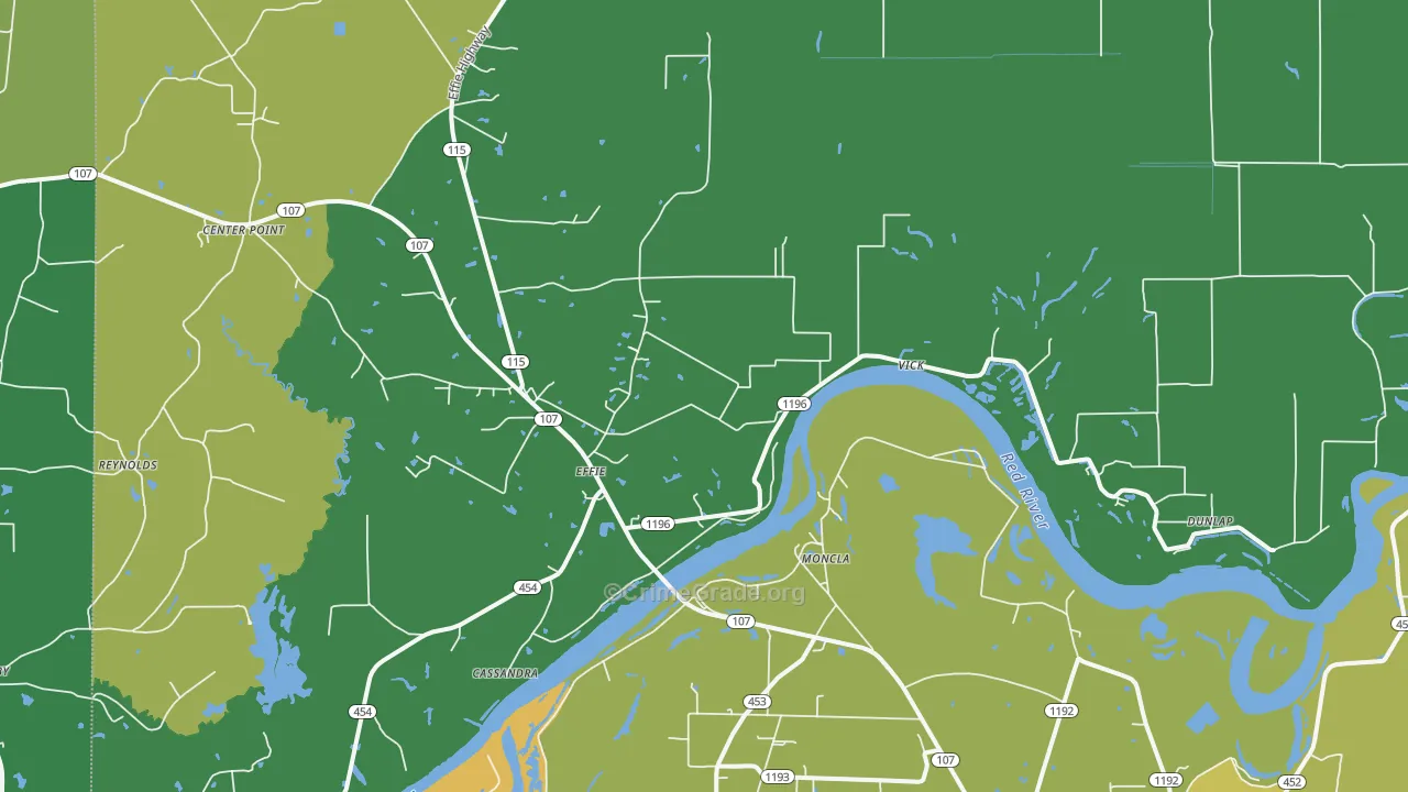 Effie, LA Map of Assault Rates
