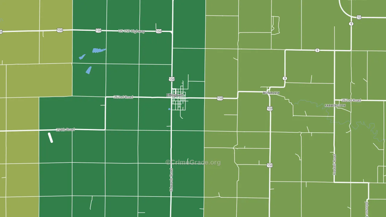 Effingham, KS Map of Assault Rates
