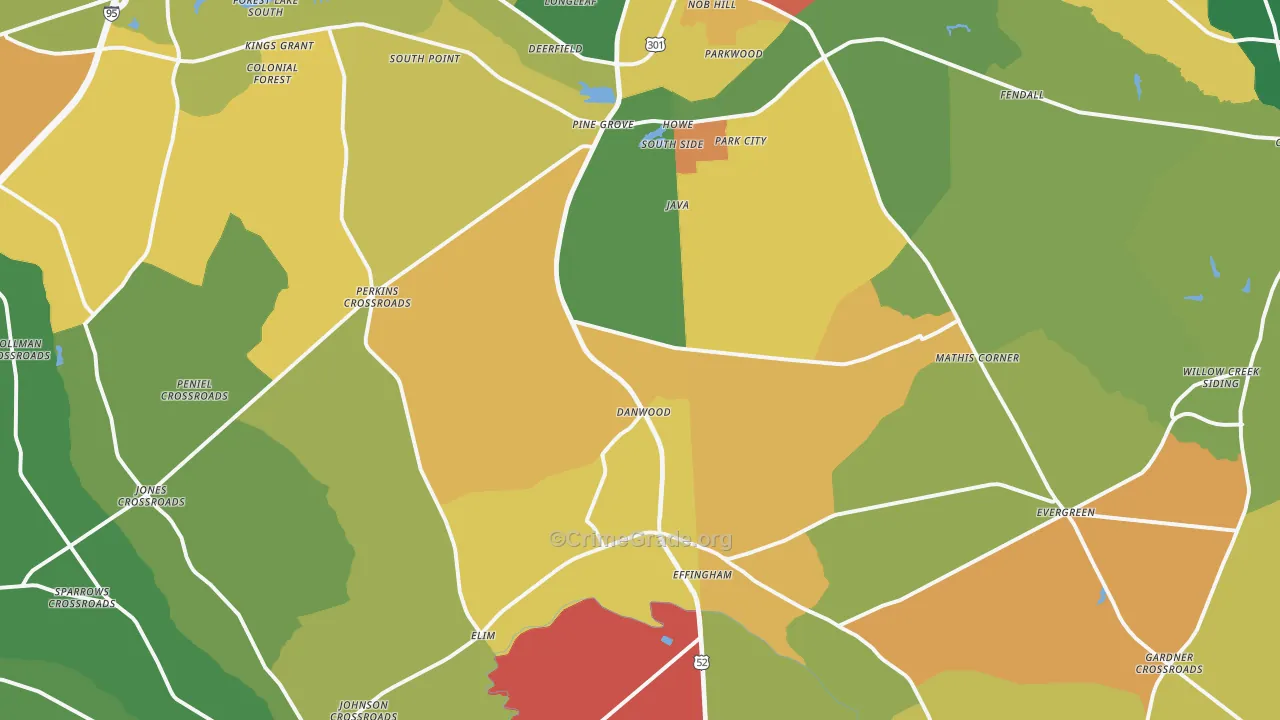 Effingham, SC Map of Assault Rates
