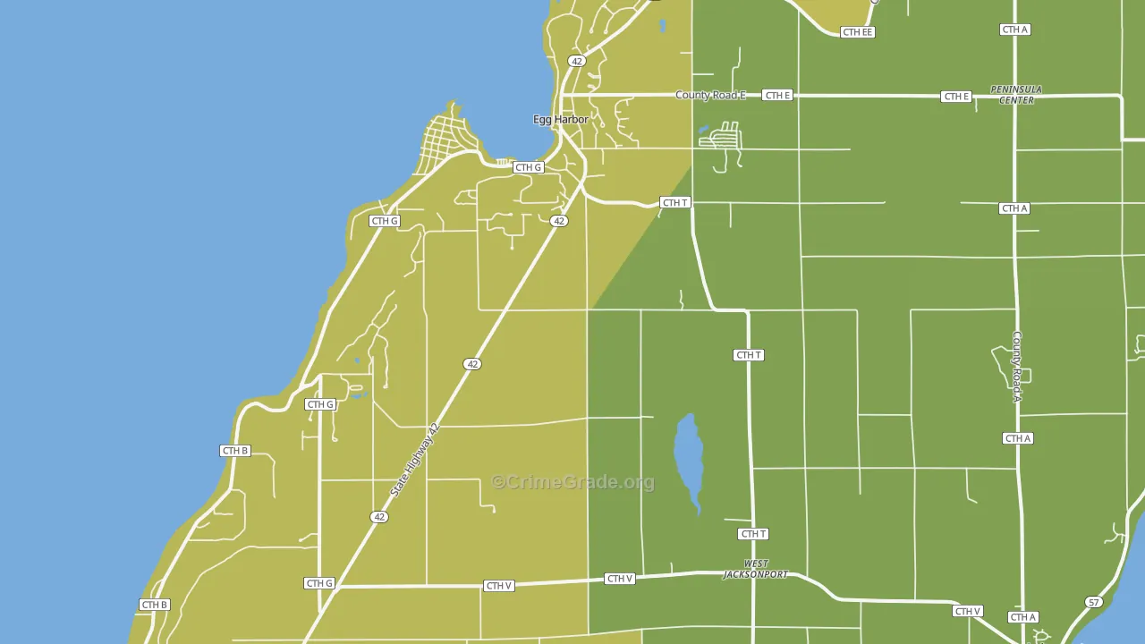 Egg Harbor, WI Map of Assault Rates
