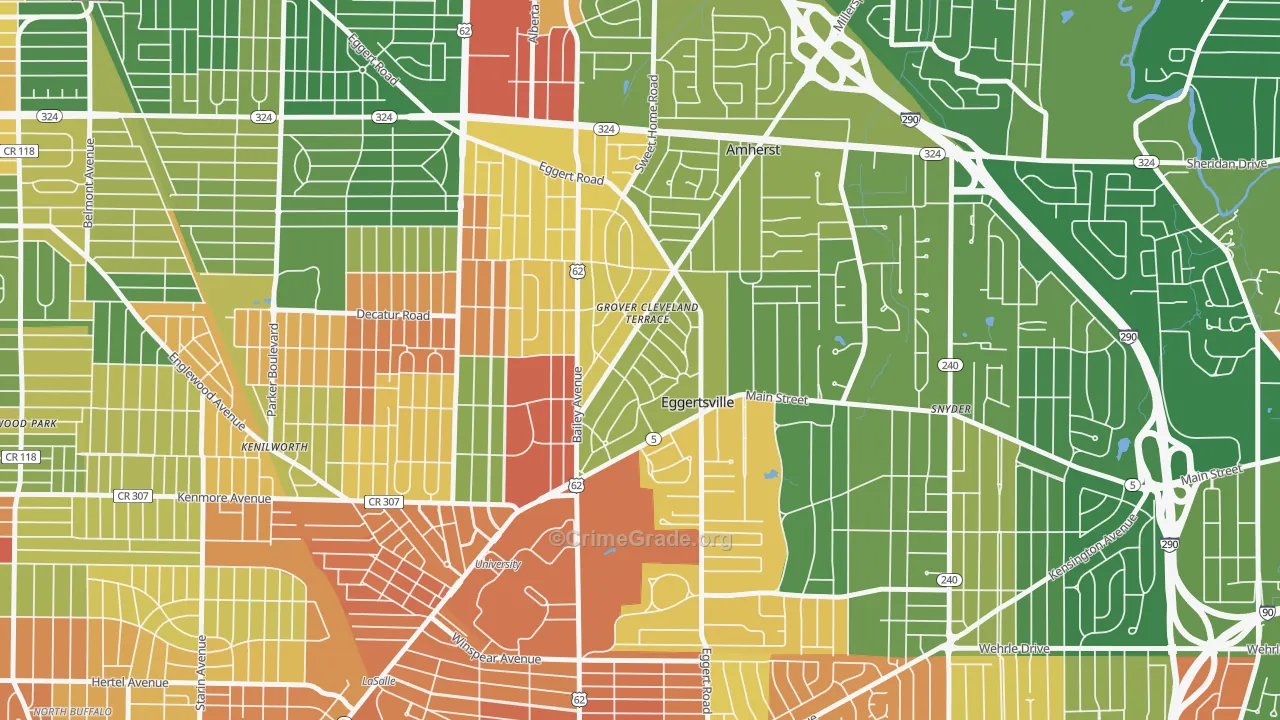 Eggertsville, NY Map of Assault Rates