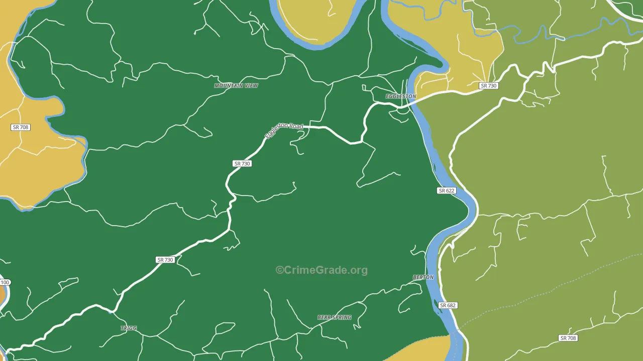 Eggleston, VA Map of Assault Rates