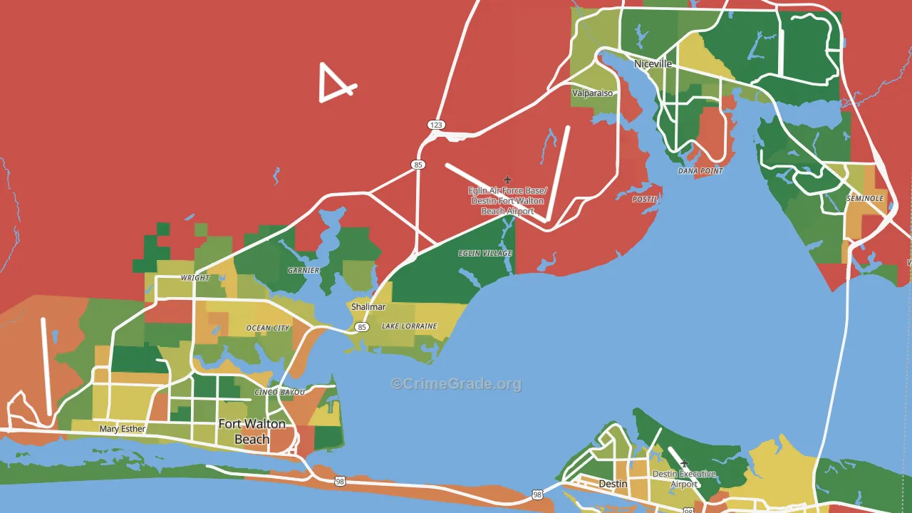 Eglin Afb, FL Map of Assault Rates