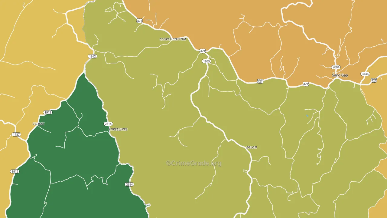 Eglon, KY Map of Assault Rates