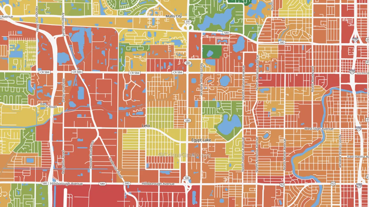 Egypt Lake-Leto, FL Map of Assault Rates