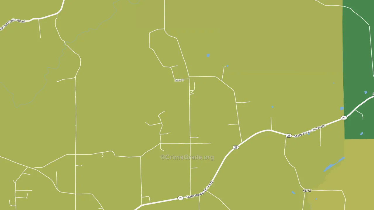 Egypt, PA Map of Assault Rates