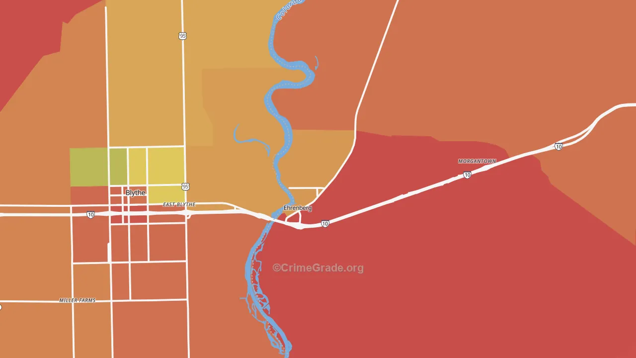 Ehrenberg, AZ Map of Assault Rates