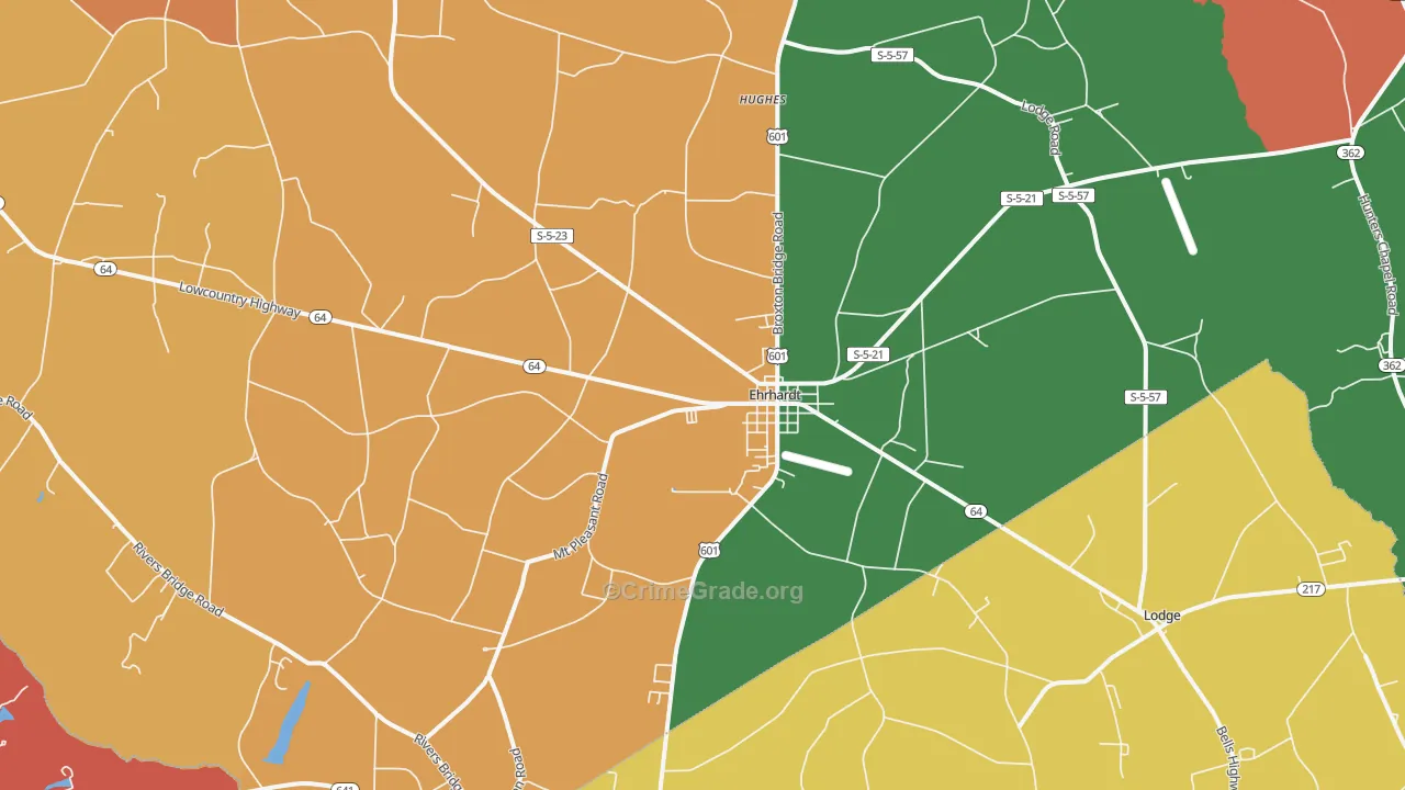 Ehrhardt, SC Map of Assault Rates
