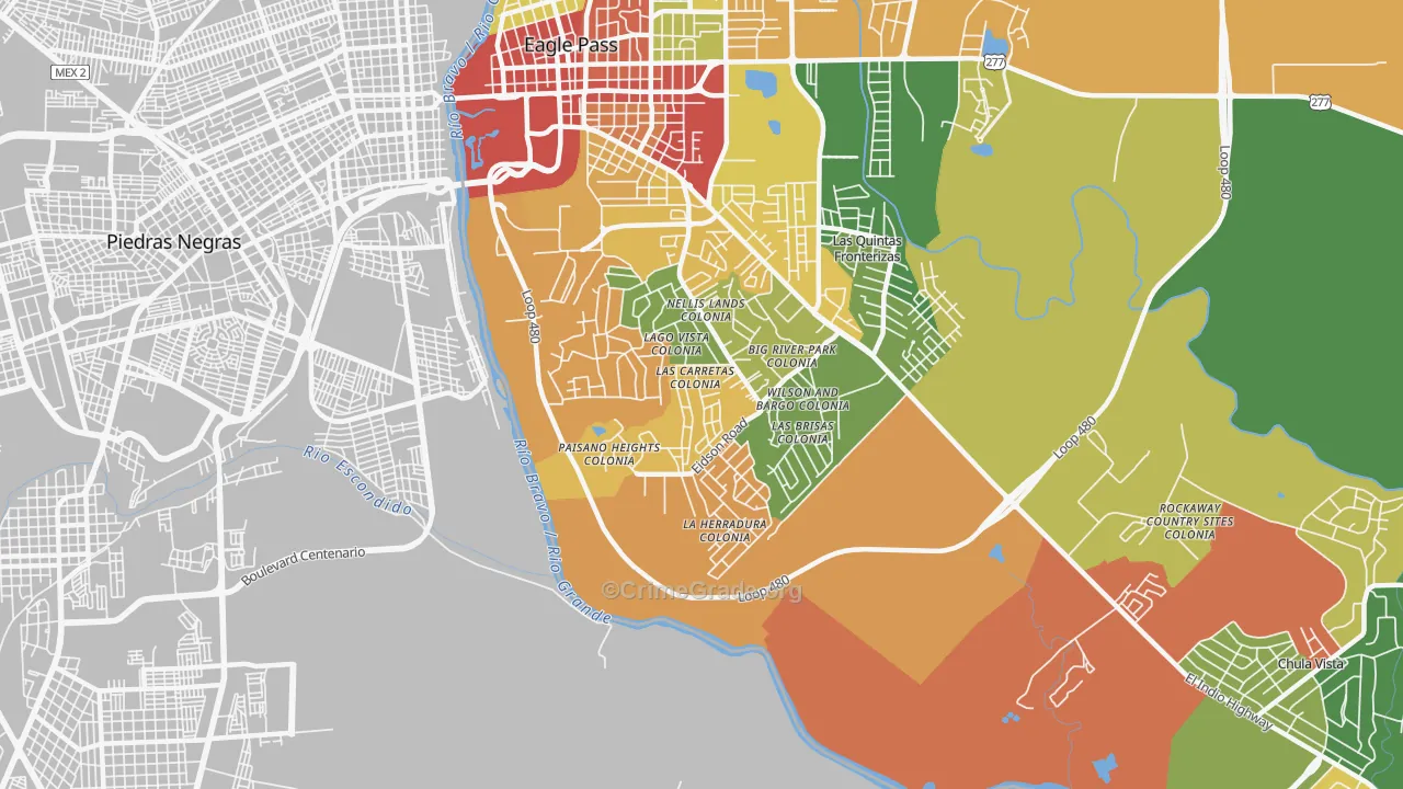 Eidson Road, TX Map of Assault Rates
