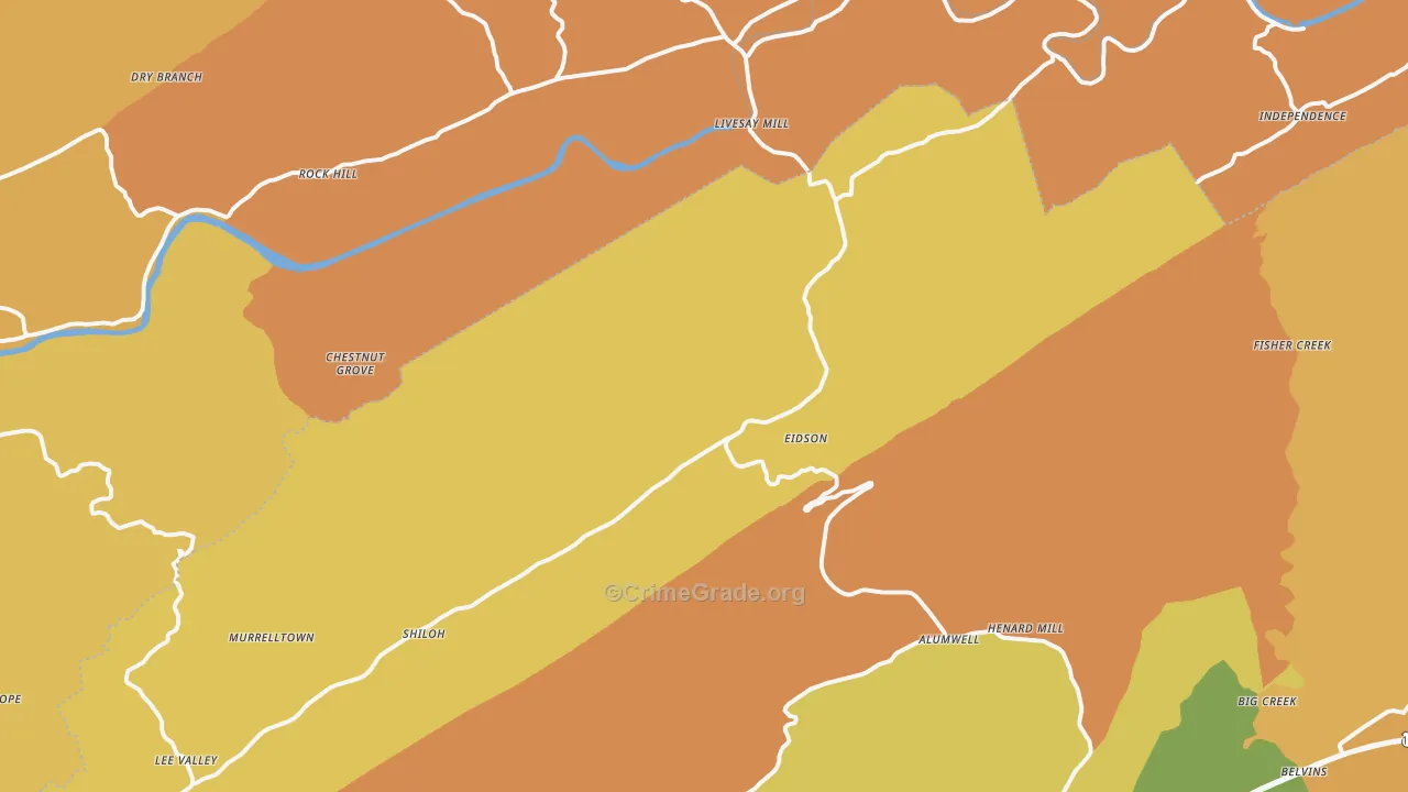 Eidson, TN Map of Assault Rates