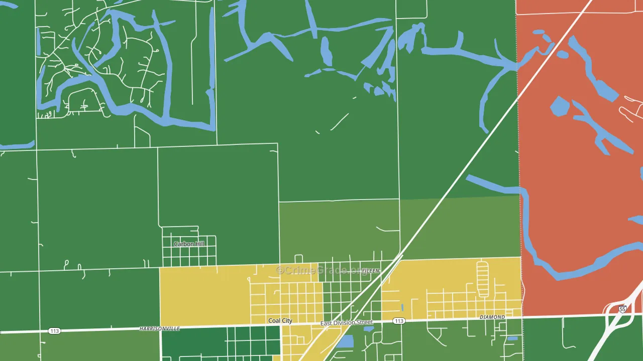 Eileen, IL Map of Assault Rates