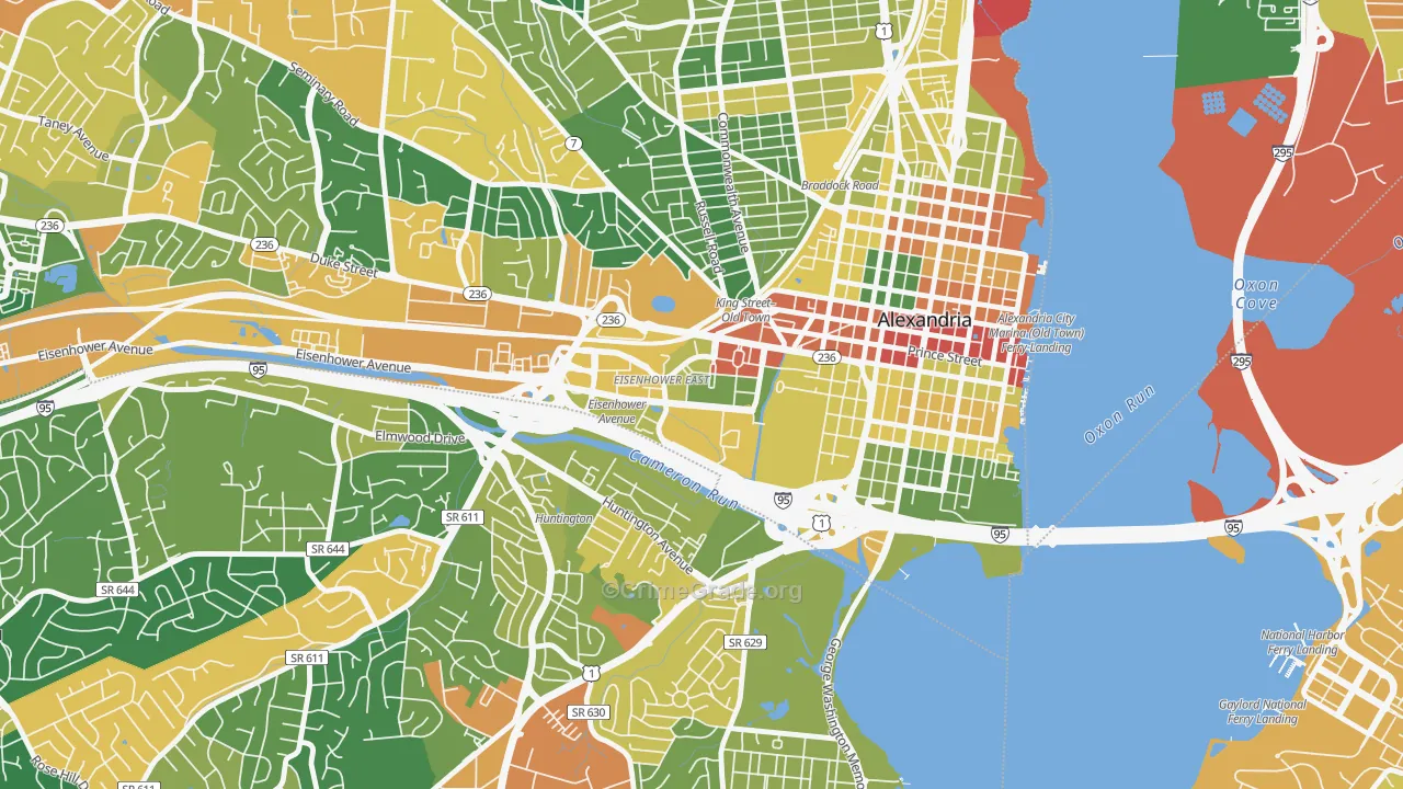 Eisenhower East, Alexandria, VA Map of Assault Rates