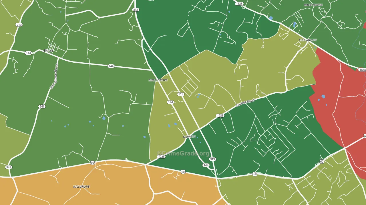 Ekron, KY Map of Assault Rates