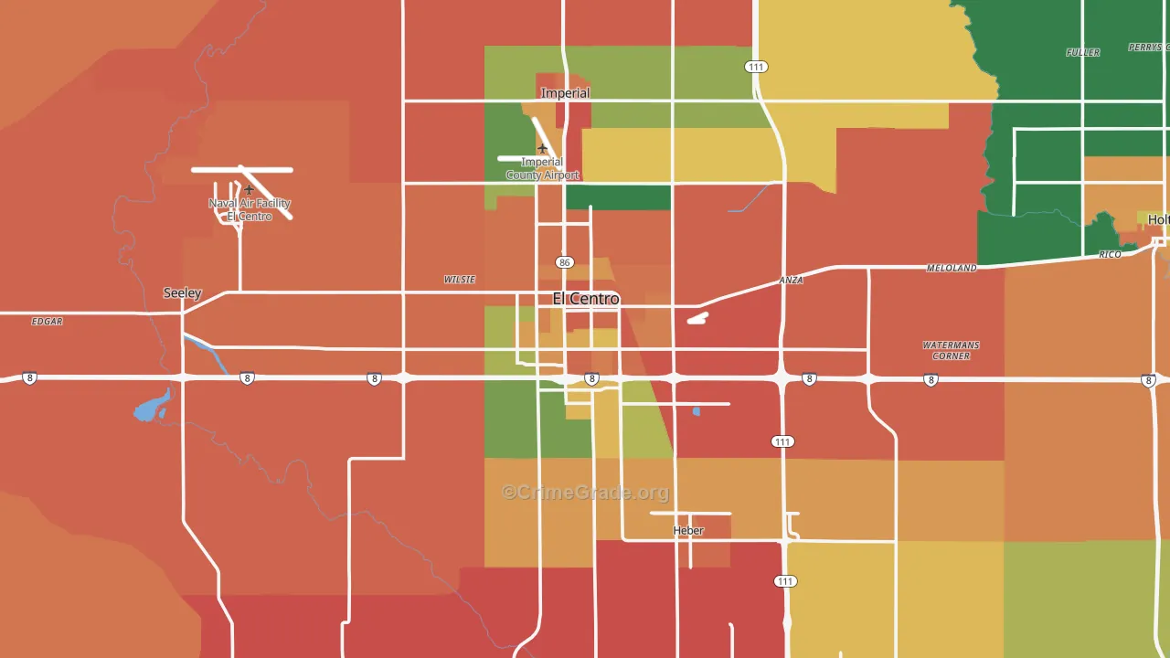 El Centro, CA Map of Assault Rates